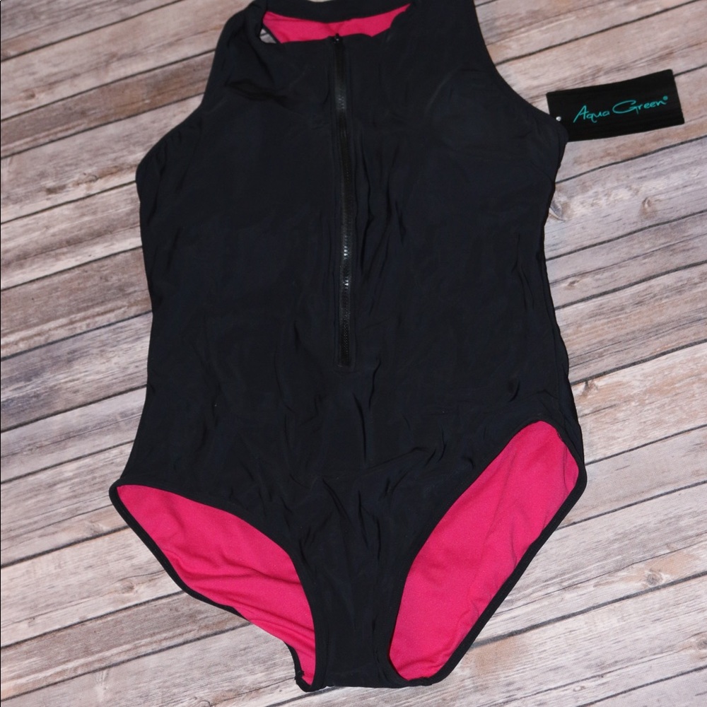 Aqua Green Black one piece suit 16\18 xl